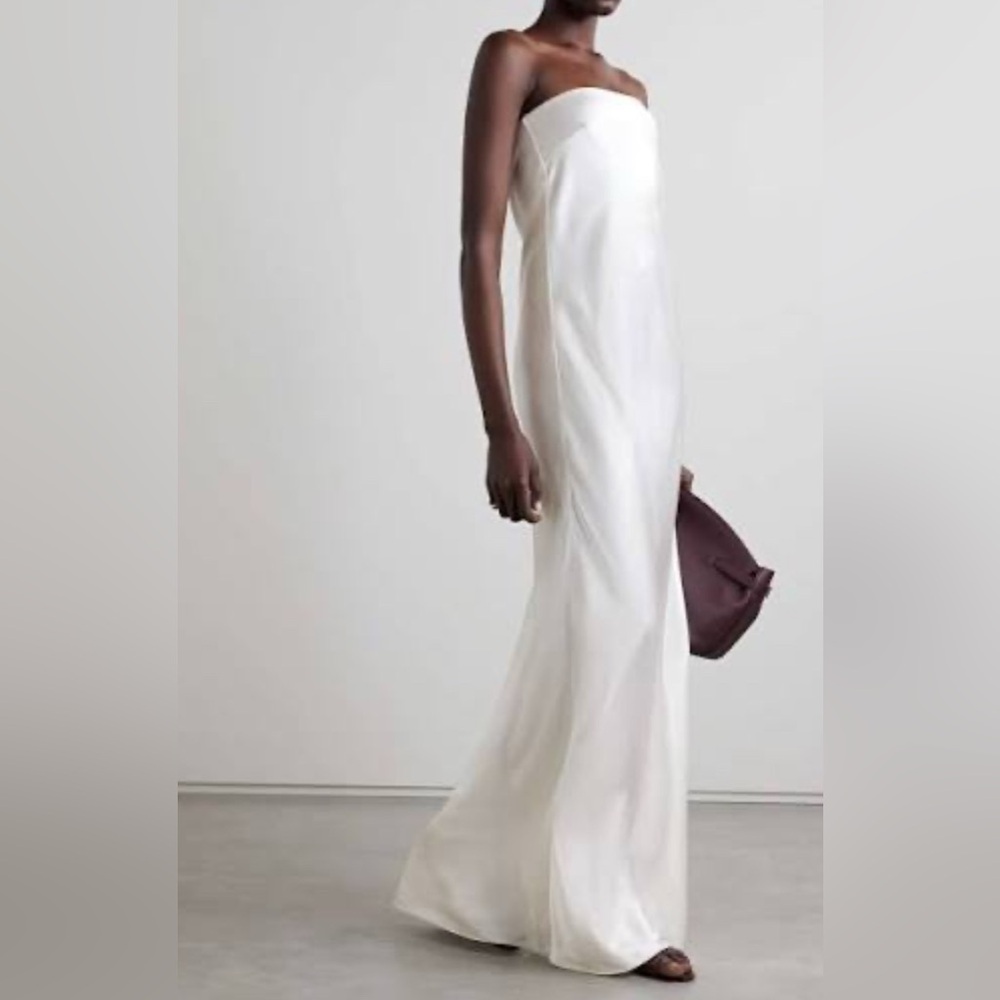SALON 1884 Linea strapless silk white wedding gown size 34 NWT